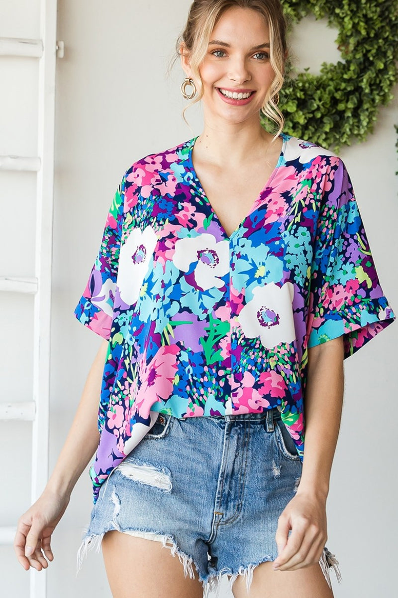 Navy Floral Tunic