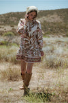 Long Sleeve Printed Dress