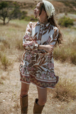 Long Sleeve Printed Dress