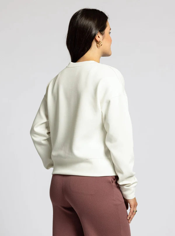 T&S V-Neck Ribbed Pullover