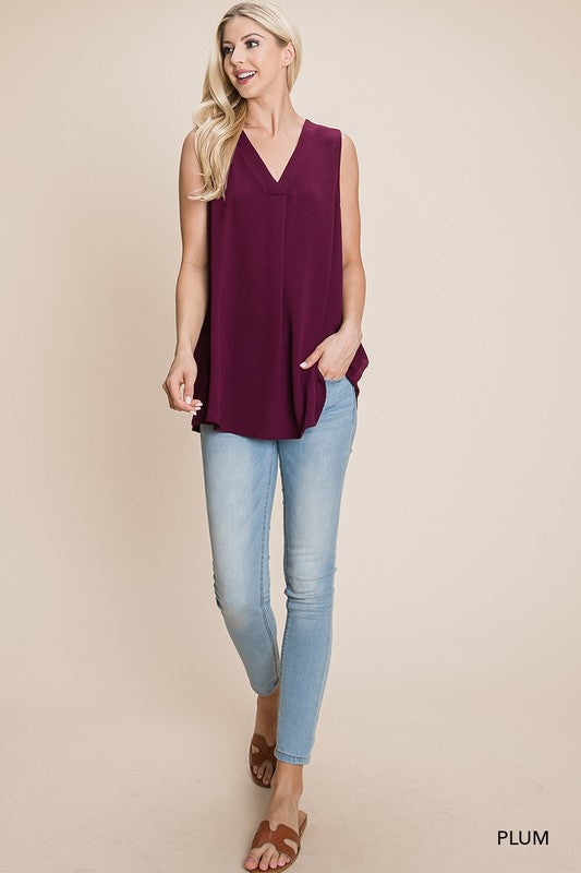 Sleeveless V-Neck Top