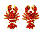 Crawfish Rhinestone Stud Earrings